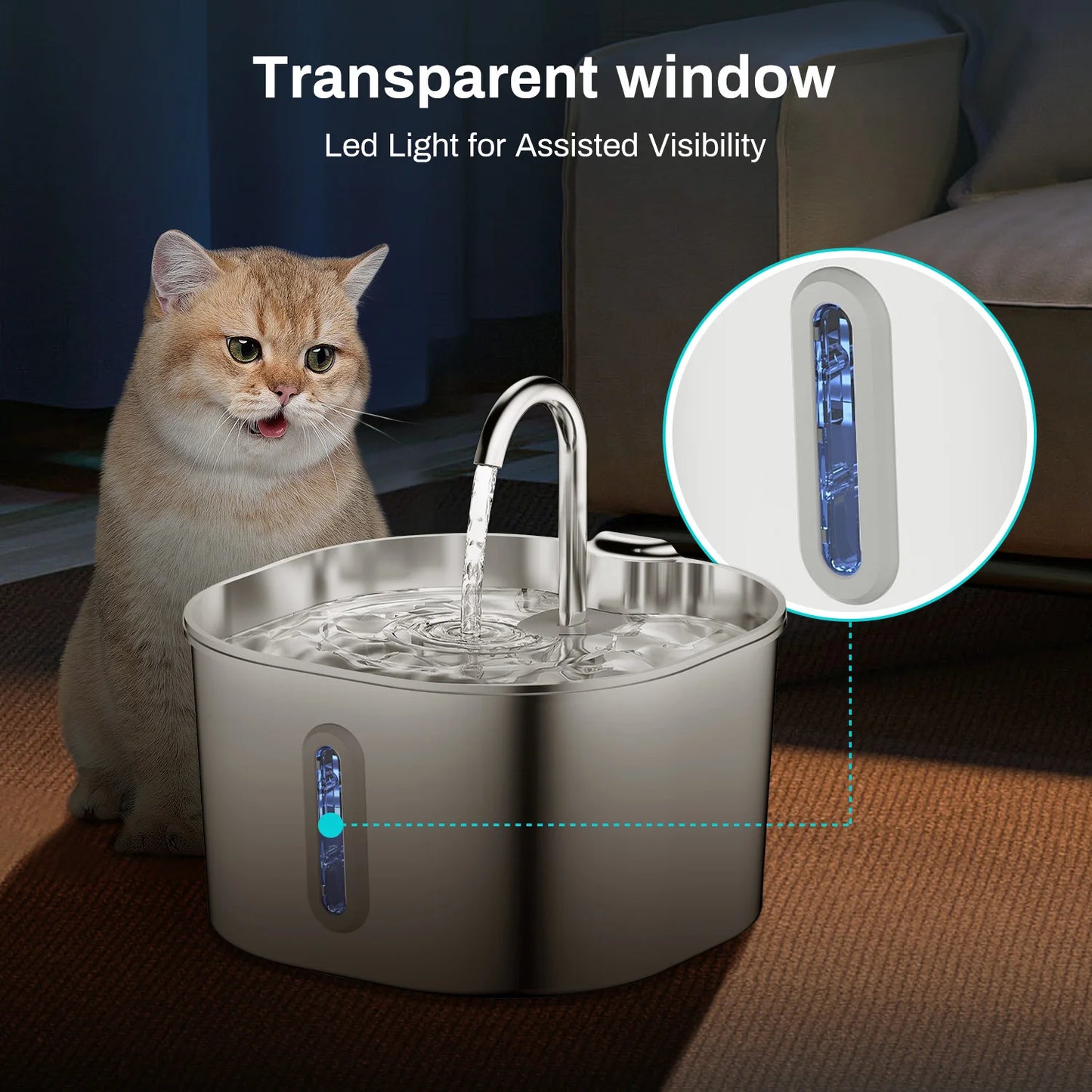 Automatic Stainless Steel Cat Water Fountain