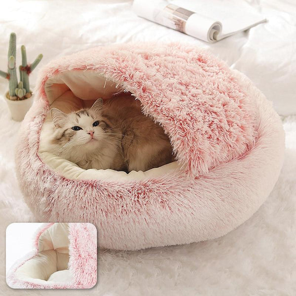 Comfort Cave™ - Soft Plush Calming Cat Bed