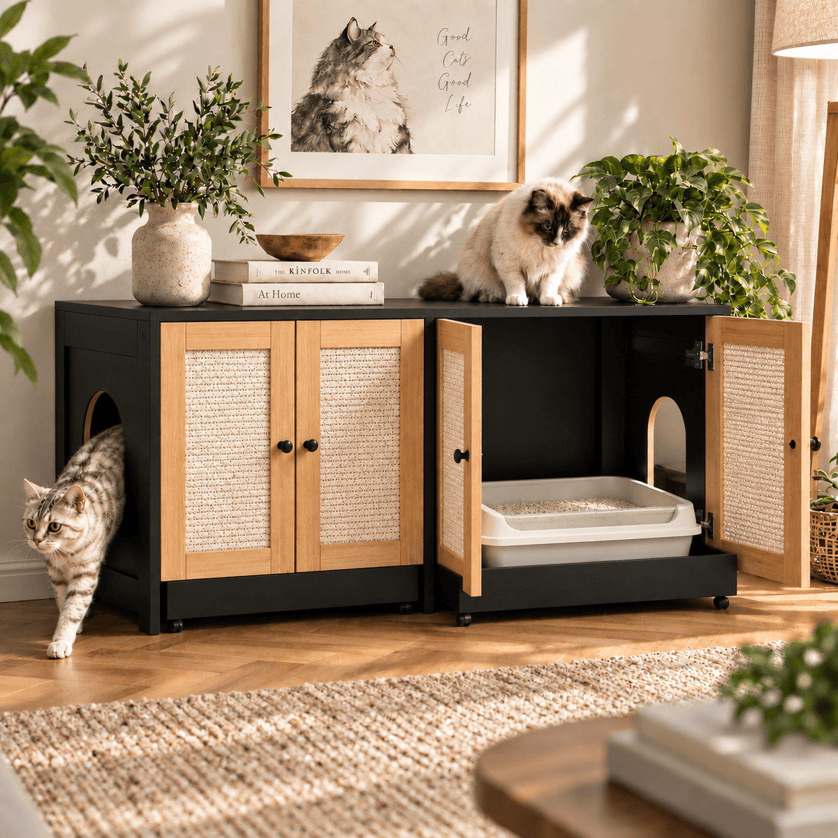 Double Litter Box Enclosure