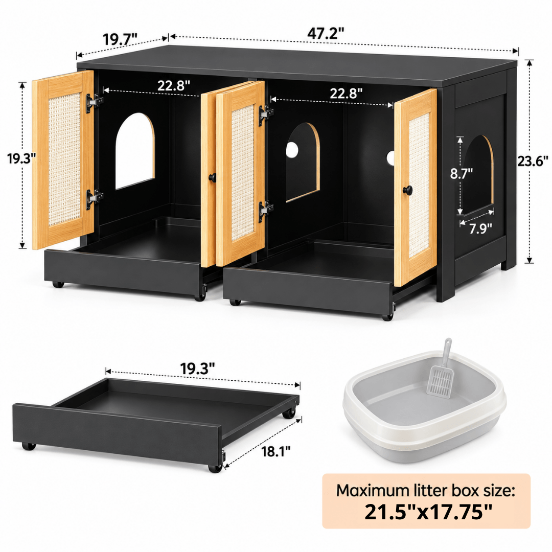 Double Litter Box Enclosure