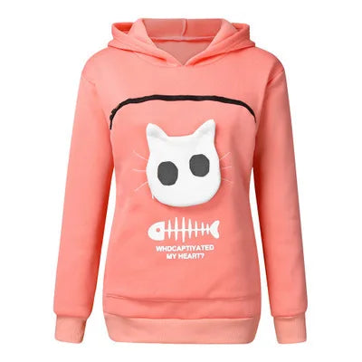 Cat Bonding Kangaroo Hoodie - Anxiety-Reducing Pouch Hoodie for Cats