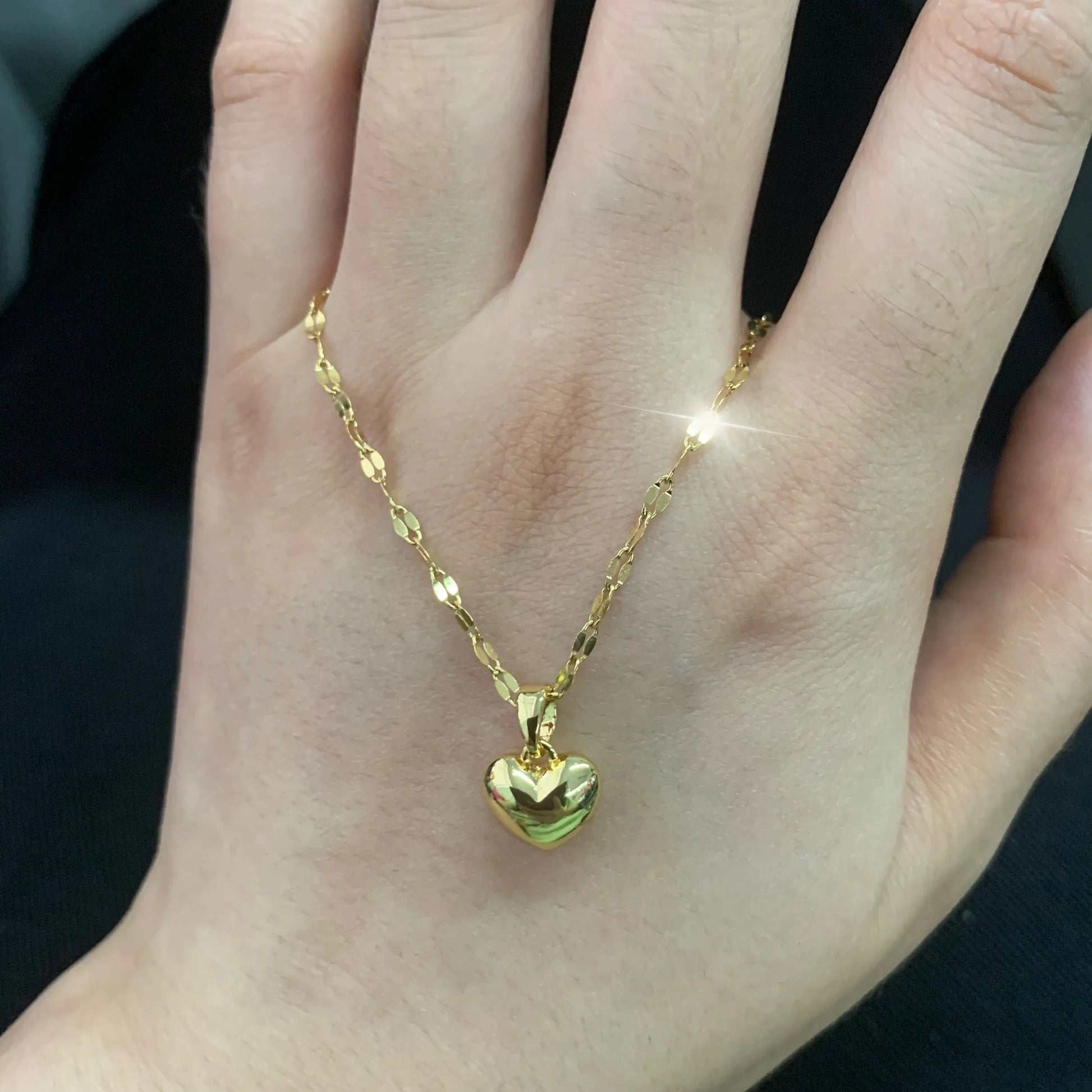 Stainless Steel Love Heart Necklace For Woman - Gold Color