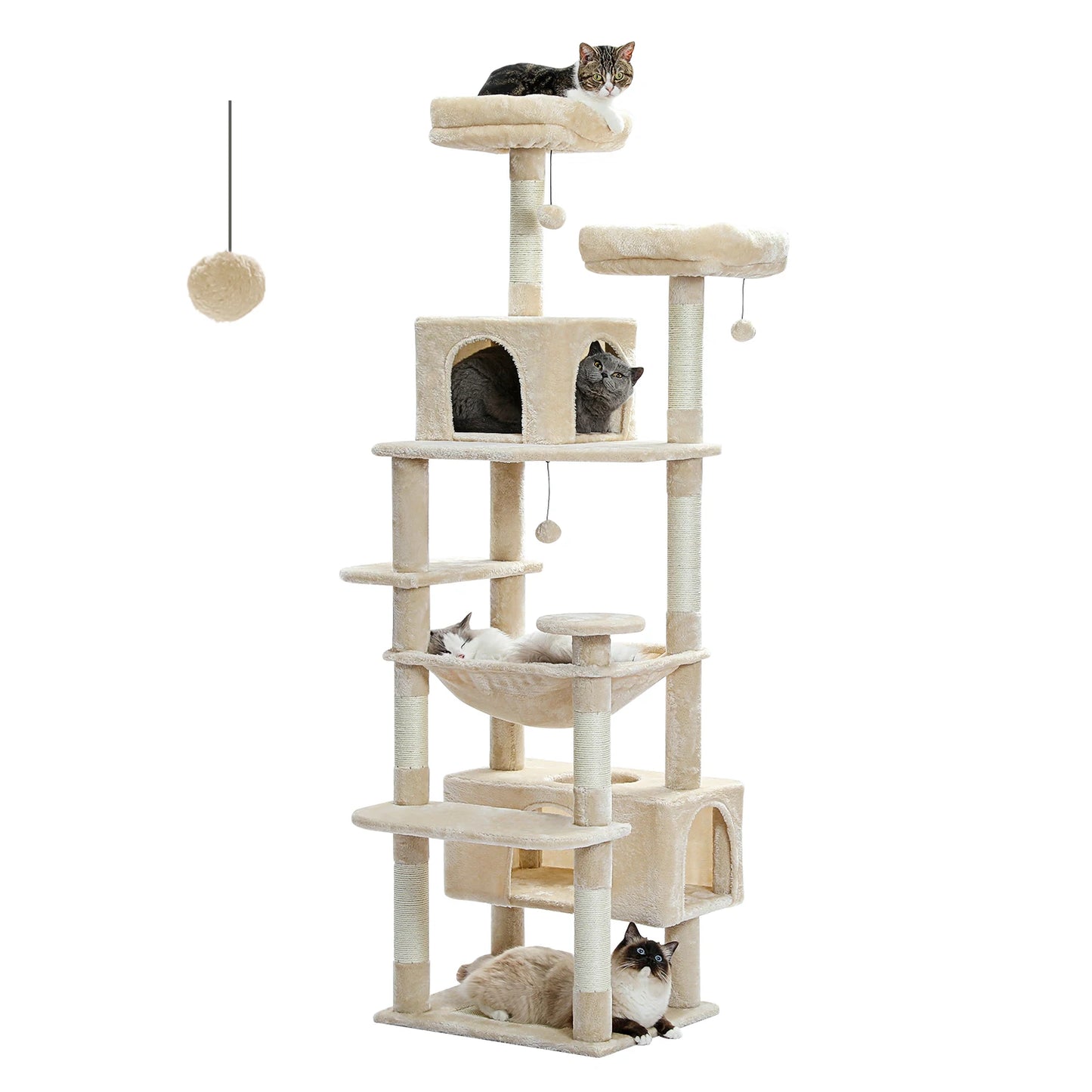 6ft Multi-Level Cat Tower - Premium Activity Tree for Climbing, Scratching & Resting