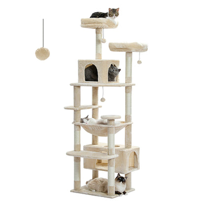 6ft Multi-Level Cat Tower - Premium Activity Tree for Climbing, Scratching & Resting