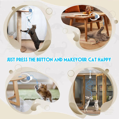 ZipMicy™: Smart Electric Doorway Cat Toy - USB-Rechargeable Automatic Bouncing Teaser With 3 Motion Modes & Catnip Plush Mice