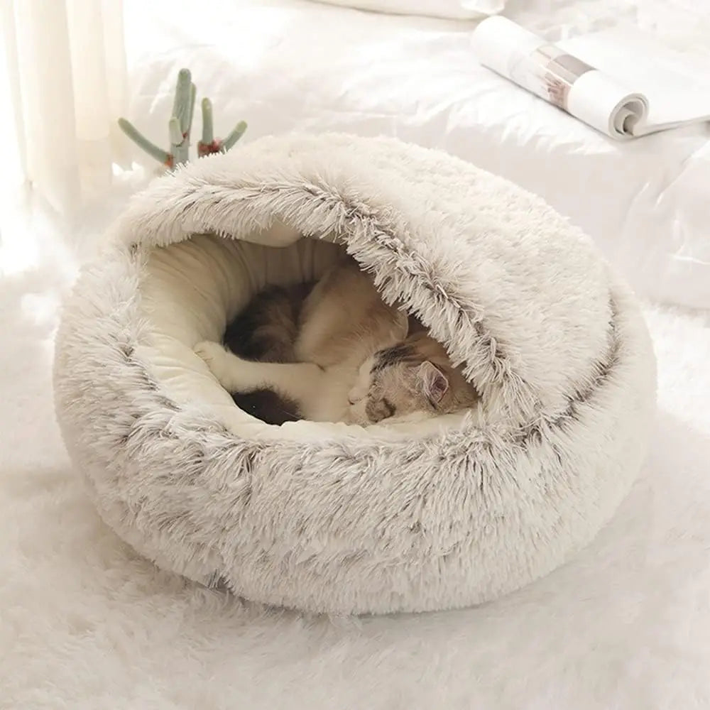 Comfort Cave™ -  Soft Plush Calming Cat Bed