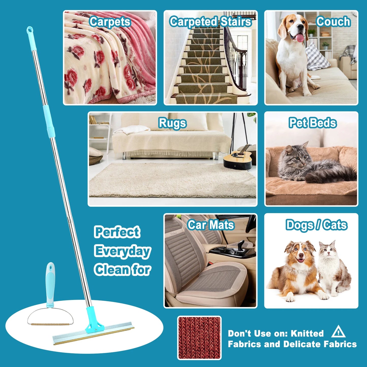 Pet Hair Scraper For Rugs & Carpets