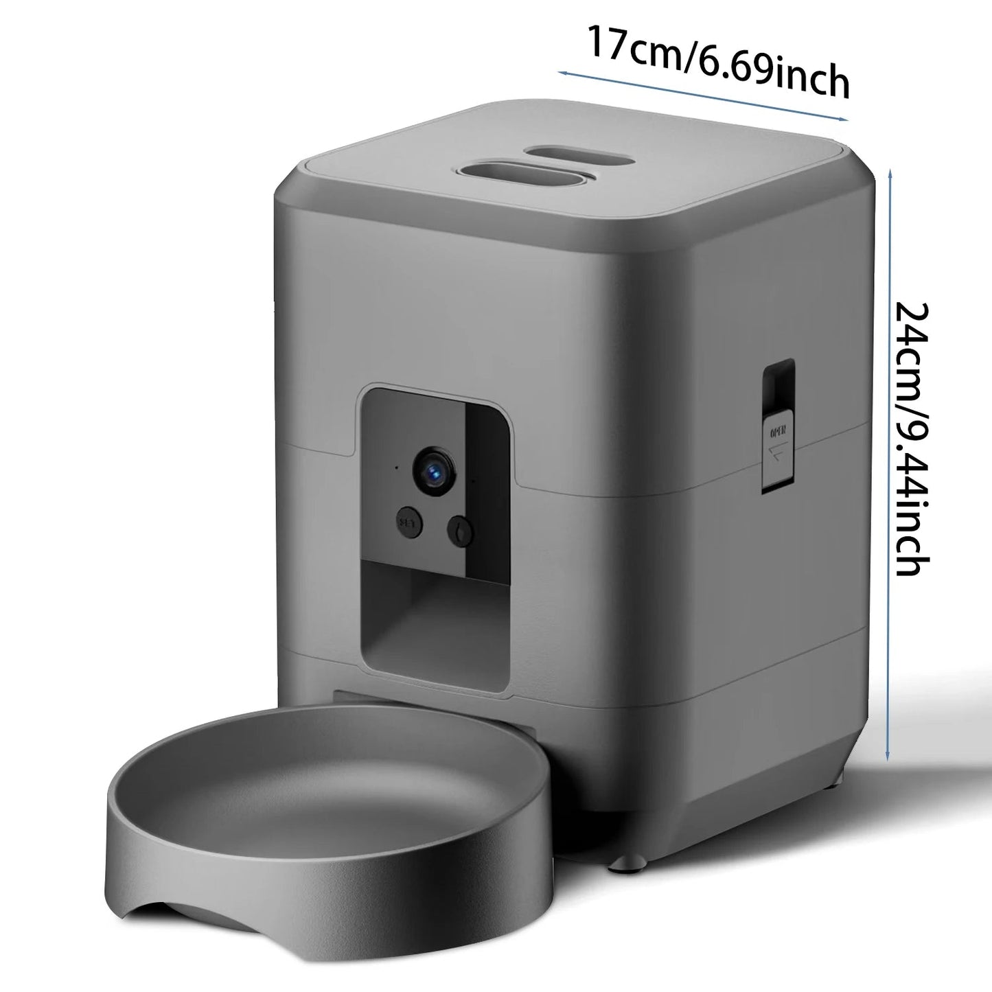 automaticcat feeder with camera size