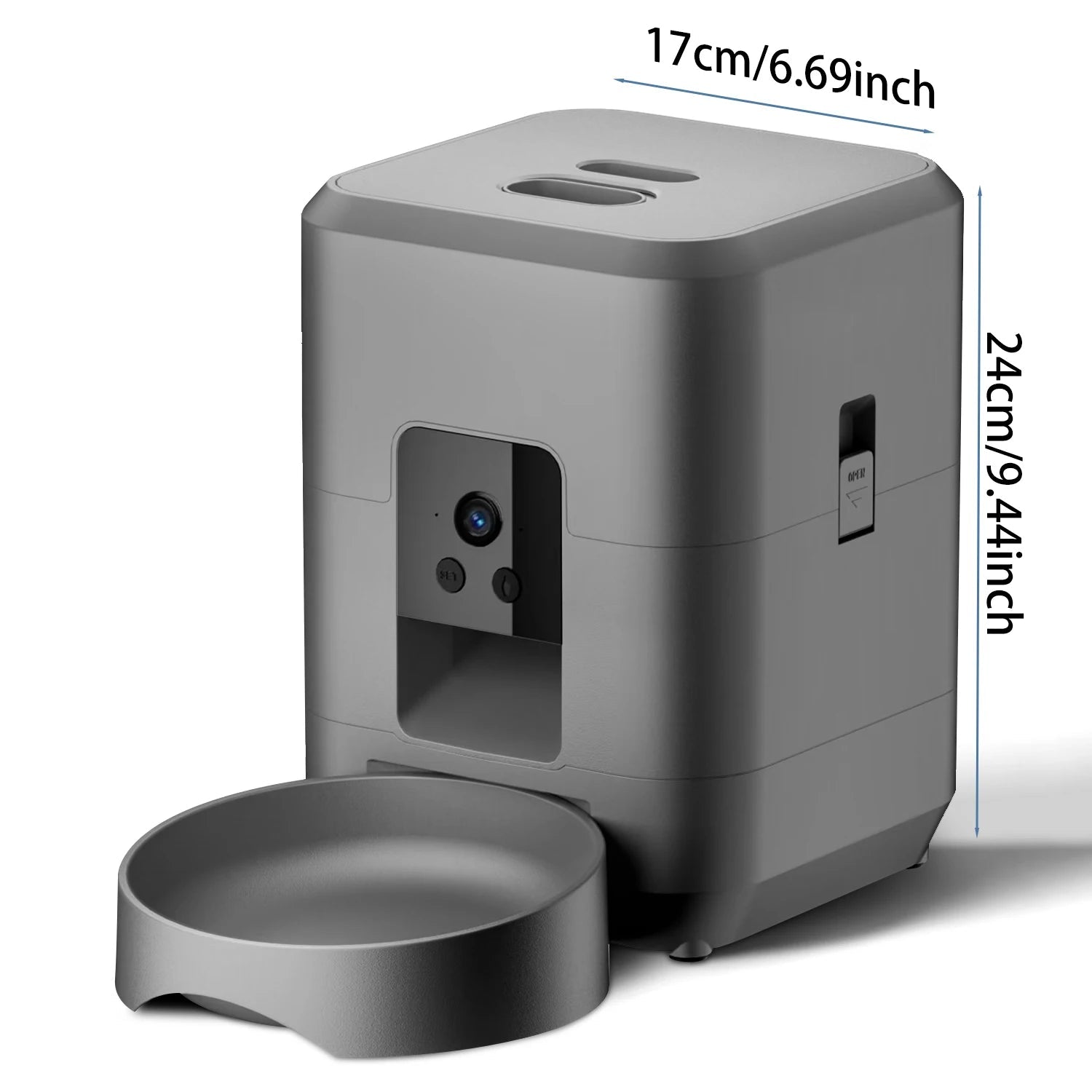 automaticcat feeder with camera size