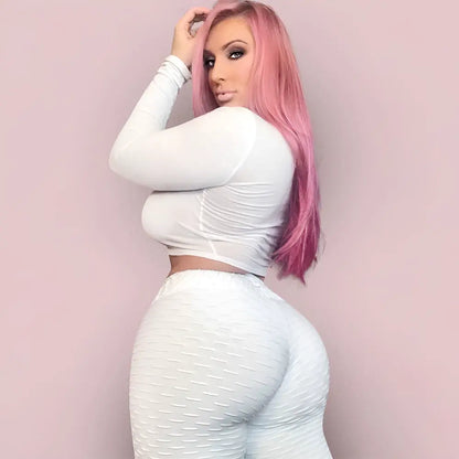 Women - Booty Lifting Anti Cellulite Scrunch Fitness Leggings - Multiple Colors - Polyester/Spandex - All Sizes