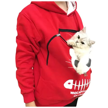 Cat Bonding Kangaroo Hoodie - Anxiety-Reducing Pouch Hoodie for Cats