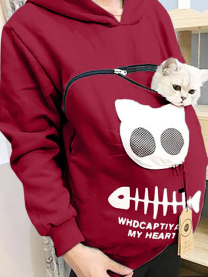Cat Bonding Kangaroo Hoodie - Anxiety-Reducing Pouch Hoodie for Cats