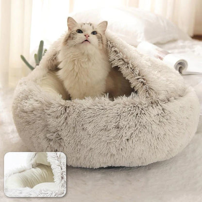 Comfort Cave™ -  Soft Plush Calming Cat Bed