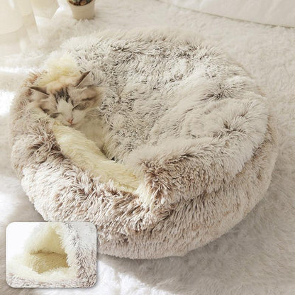 Comfort Cave™ -  Soft Plush Calming Cat Bed