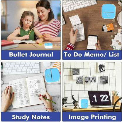 inkless sticker printer uses for bullet journal, memo list, study notes, and image printing
