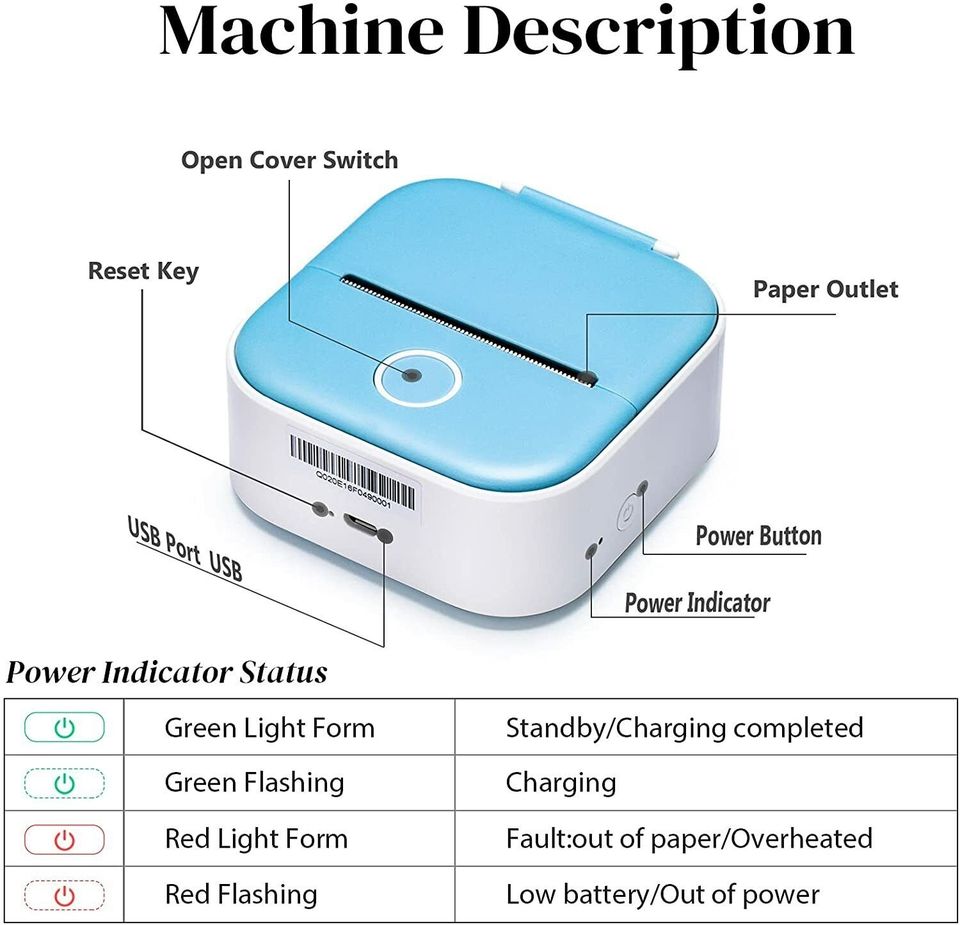inkless sticker printer machine with specifications t02 phenomeno
