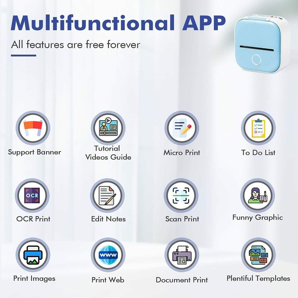 inkless sticker printer multifunctional app for free uses