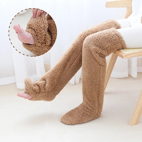 Warmiez™: The Fuzzy Long Socks with toe cut off and machine washable
